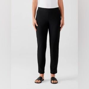 Eileen Fisher Stretch Crepe Slim Ankle Pant-Black